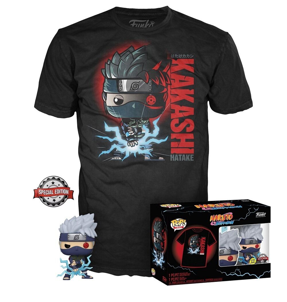 Funko POP! Special Edition Naruto Kakashi Glow in the Dark - Tshirt & Figure