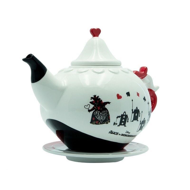 Alice in Wonderland Teapot & Plate - Queen of Hearts