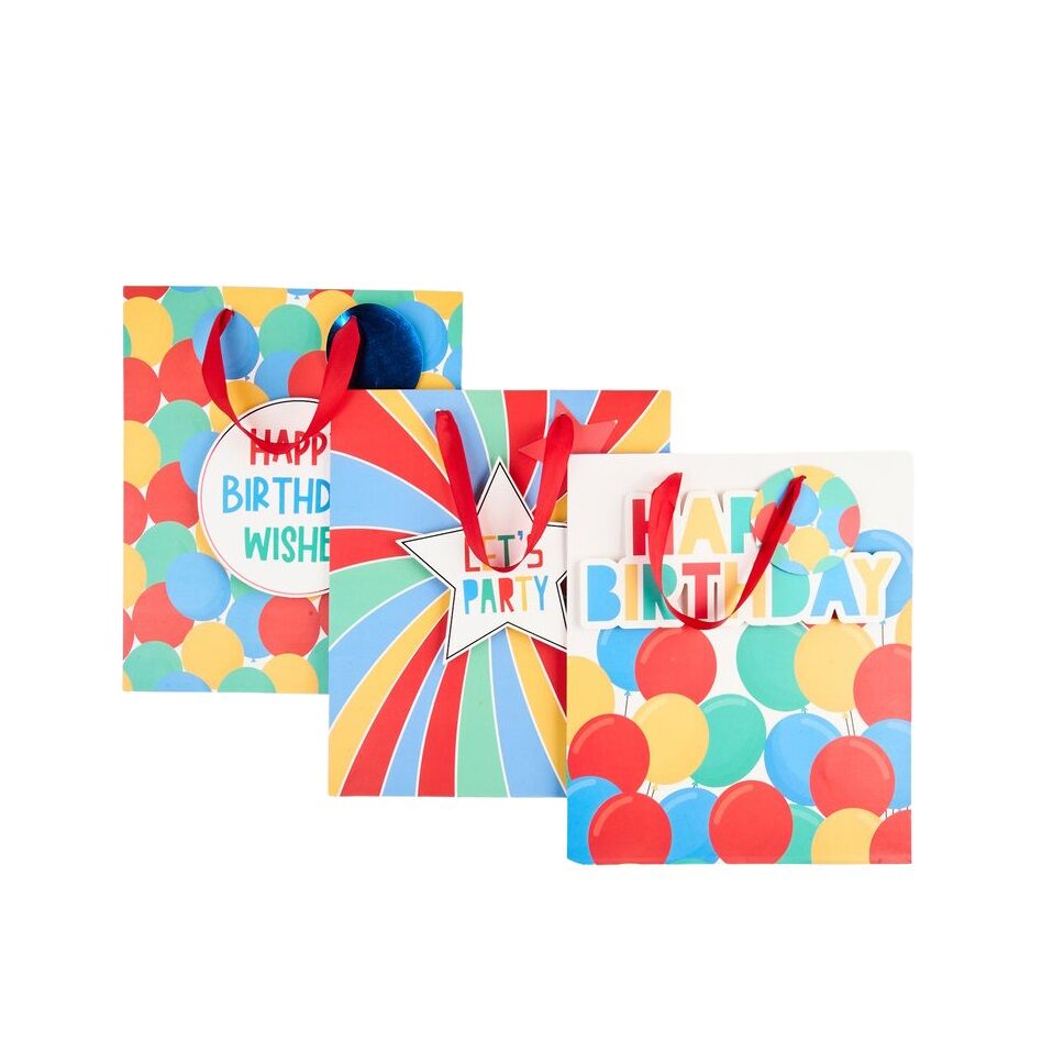 3 Birthday Paper Gift Bags