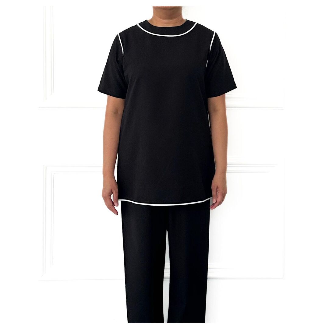 Trimmed Turtleneck/trimmed Shoulders set