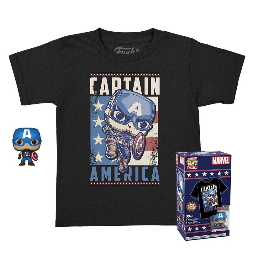 Captain America Kids Tshirt & Pocket POP! Figure - Special Edition