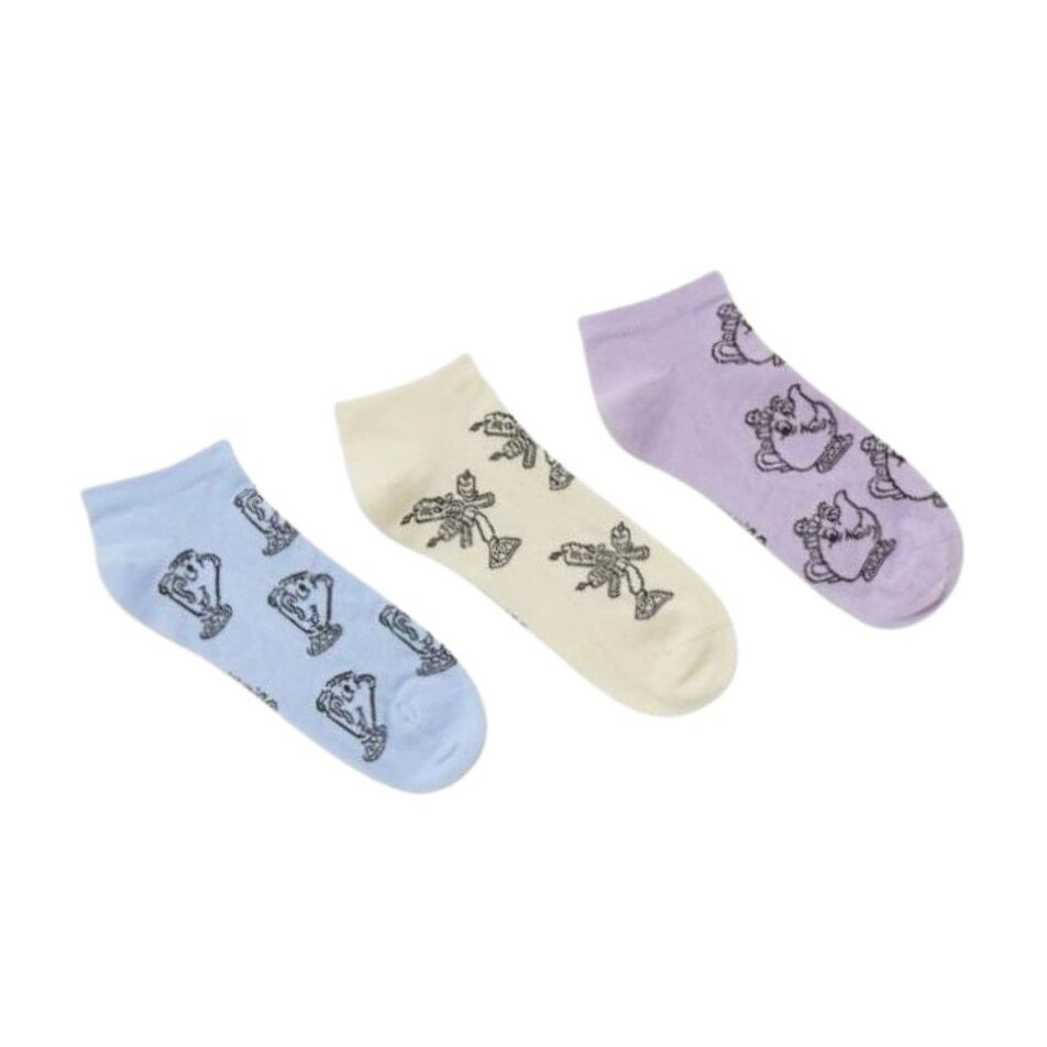 Disney Beauty & The Beast 3 Pairs Short Socks
