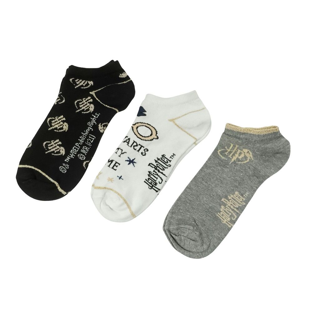Harry Potter Gold Metlaic 3 Short Socks