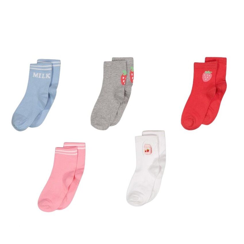 Strawberry Milk Shake 5 Pairs Socks