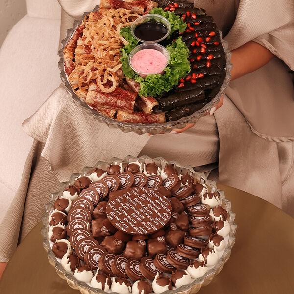 استاند كريتسال تشوكلت حجم كبير(2 ) مع ورق عنب ومسخن
