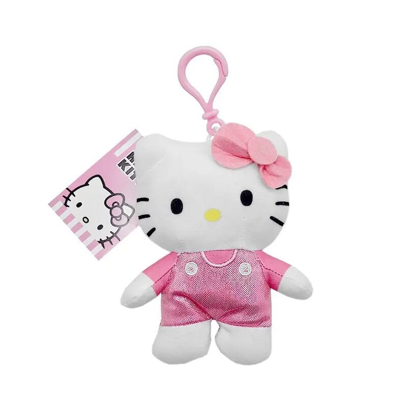 Hello Kitty Plush On Keychain Clip With Zipper