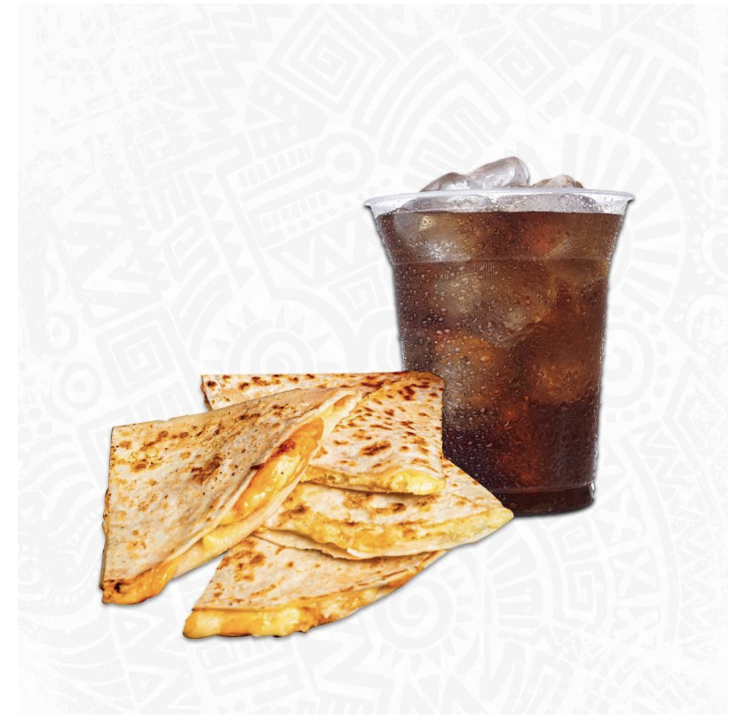 Cheese Quesadillas With Mint Sour Cream Sauce And Cherry Cola