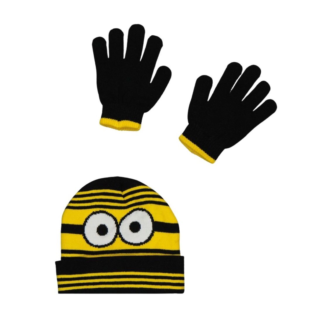 Minions Kids Beanie & Gloves Set (Ages 3-8)