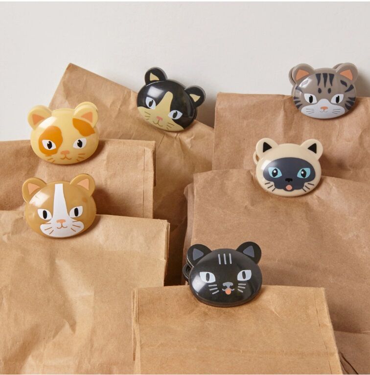 6 Bag Clips - Cat