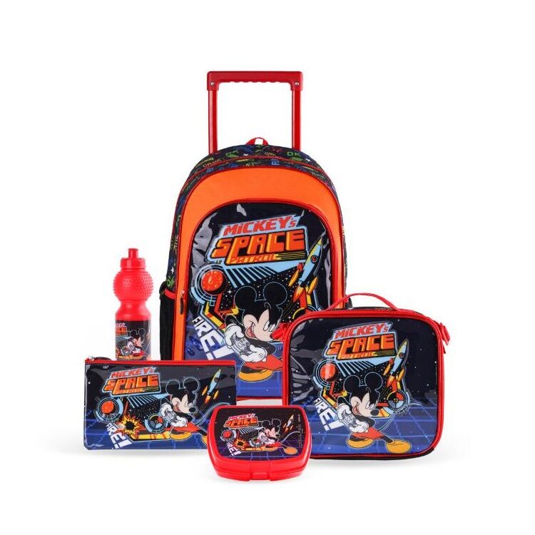 5 In 1 Mickey Mouse Trolley Backpack Set