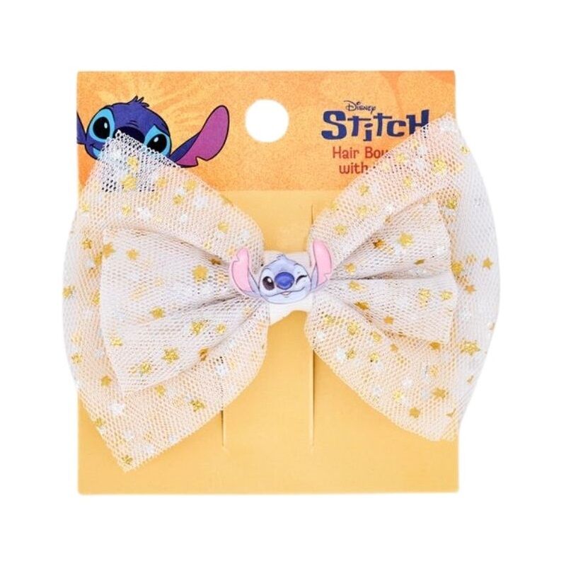 Stitch Bow Hair Clip With Charm