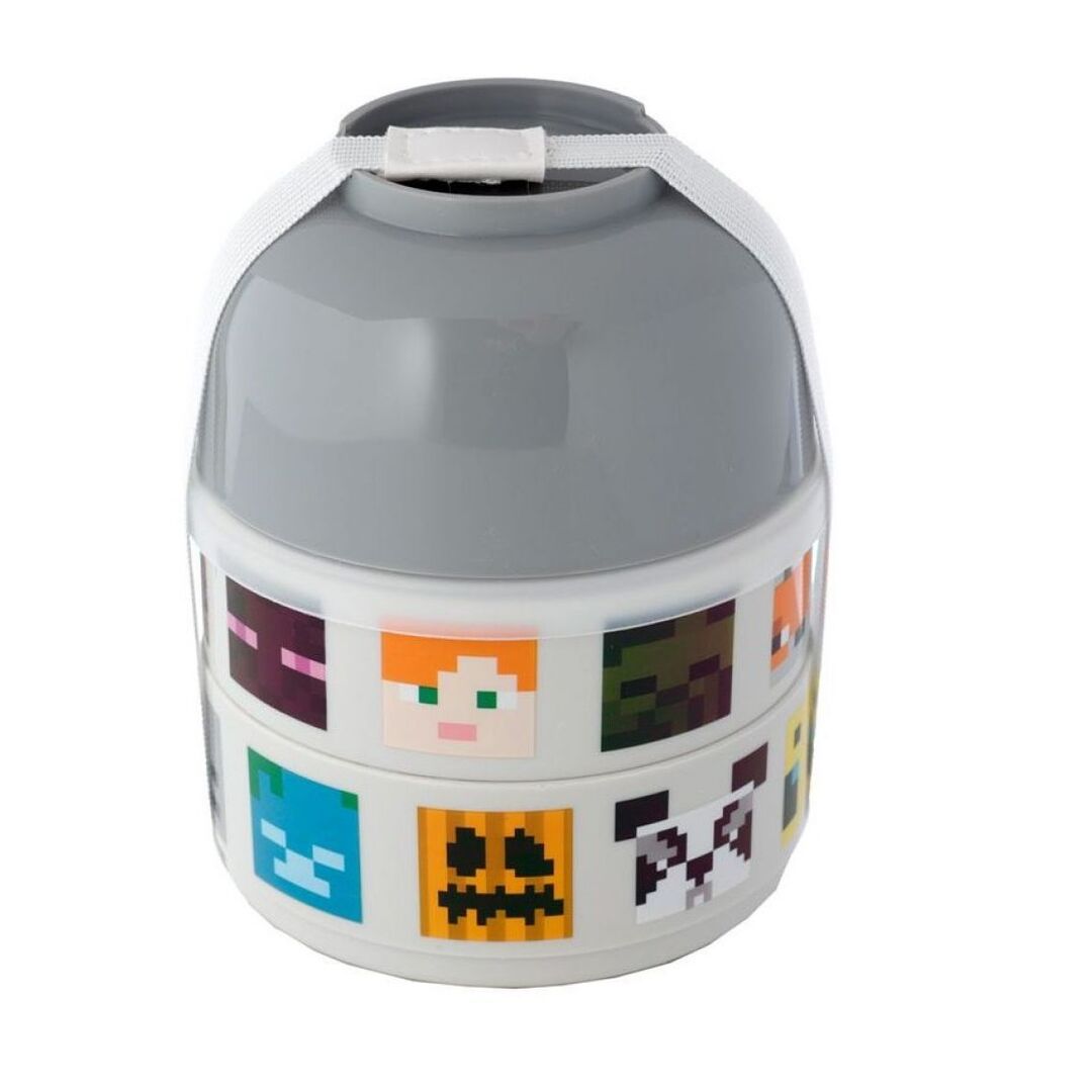 Minecraft Faces Bento Round Stacked Lunch Box