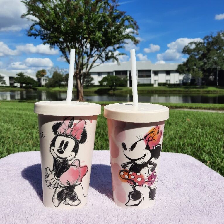 Minnie Mouse Fashion Bamboo Tumbler With Straw