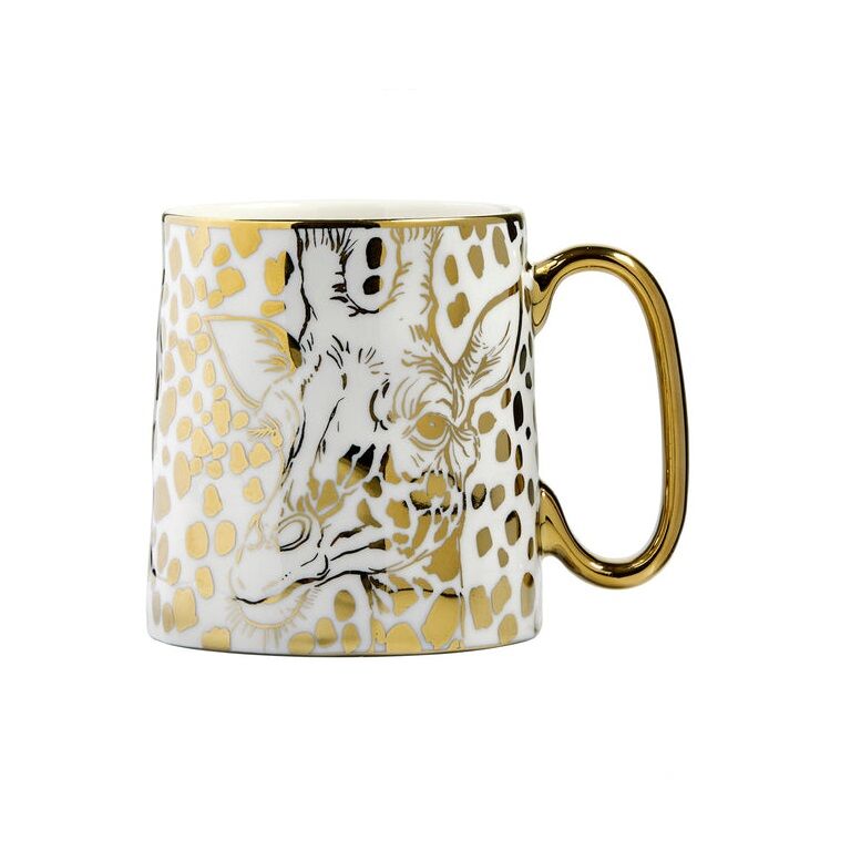 Giraffe Mug With Gold Handle