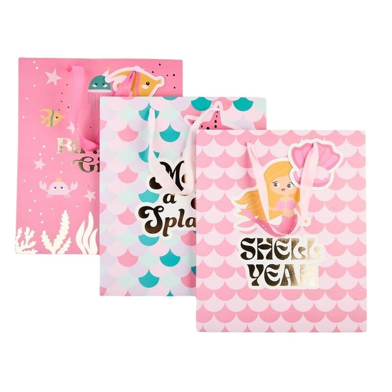 3 Birthday Gift Bags - Mermaid