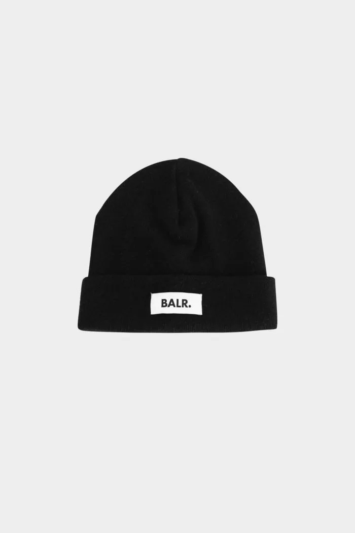 BALR. WOVEN LABEL BEANIE JET BLACK