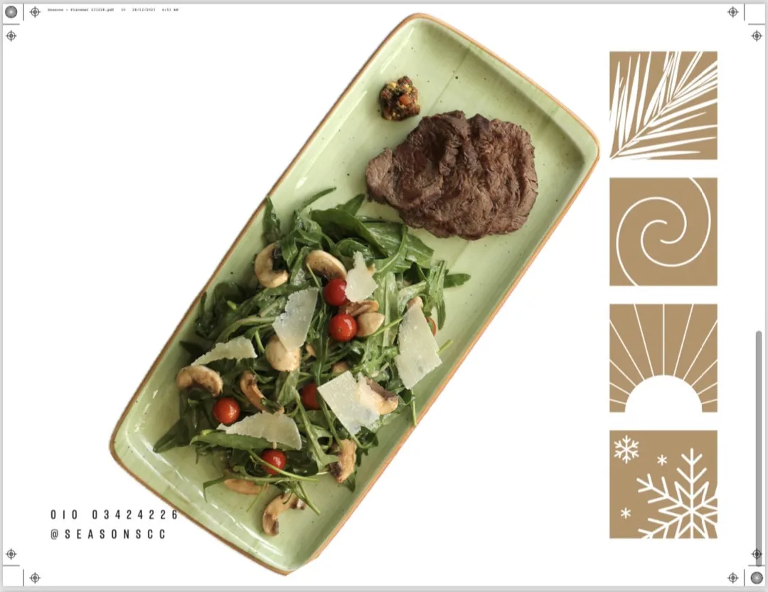 Beef Rocket Mushroom Salad