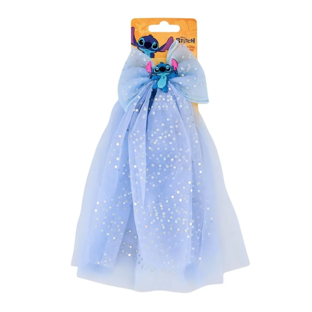 Stitch Long Bow Hair Clip With Charm