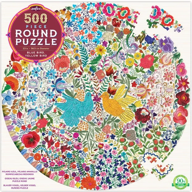 Blue Bird Yellow Bird 500pcs Round Puzzles