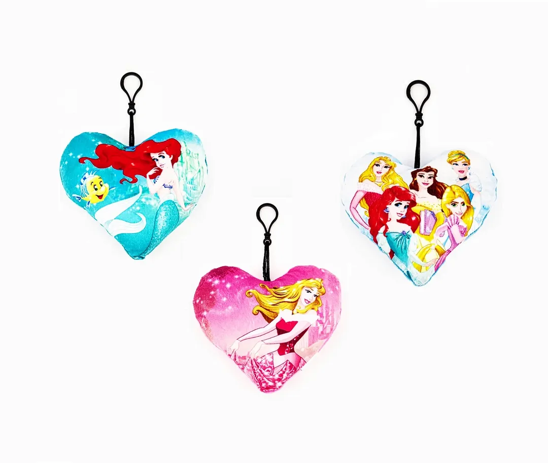 Disney Princess Heart Plush With Hook - Available 3 Designs