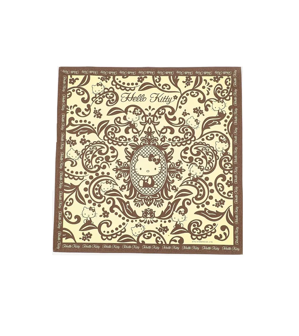 Hello Kitty Cotton Napkin - Brown & Lime
