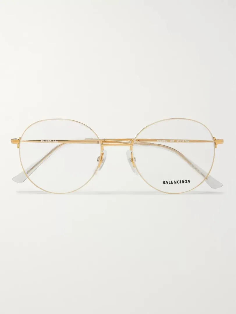 Balenciaga - Round-Frame Gold-Tone Optical Glasses