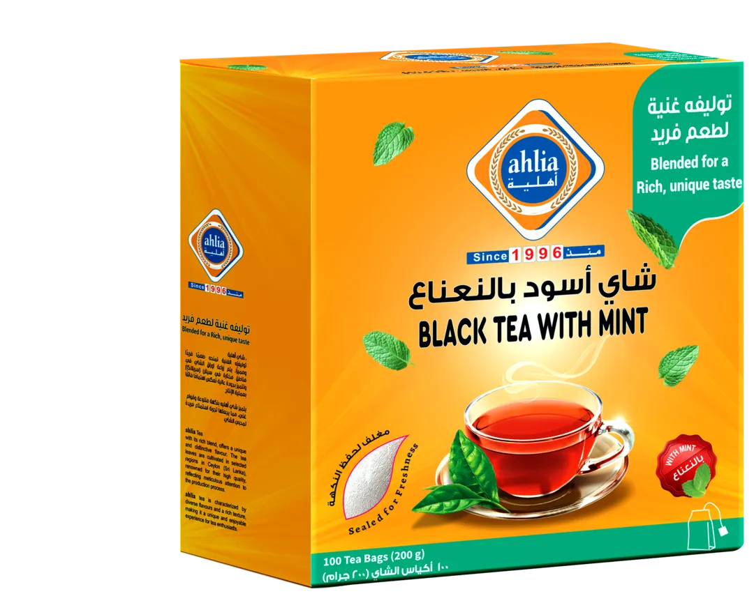 شاي أهلية أسود بالنعناع 2 جرام × 100 قطعة