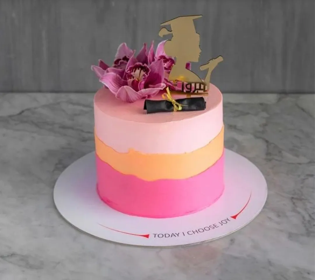 Tropical Graduation Pink Cake