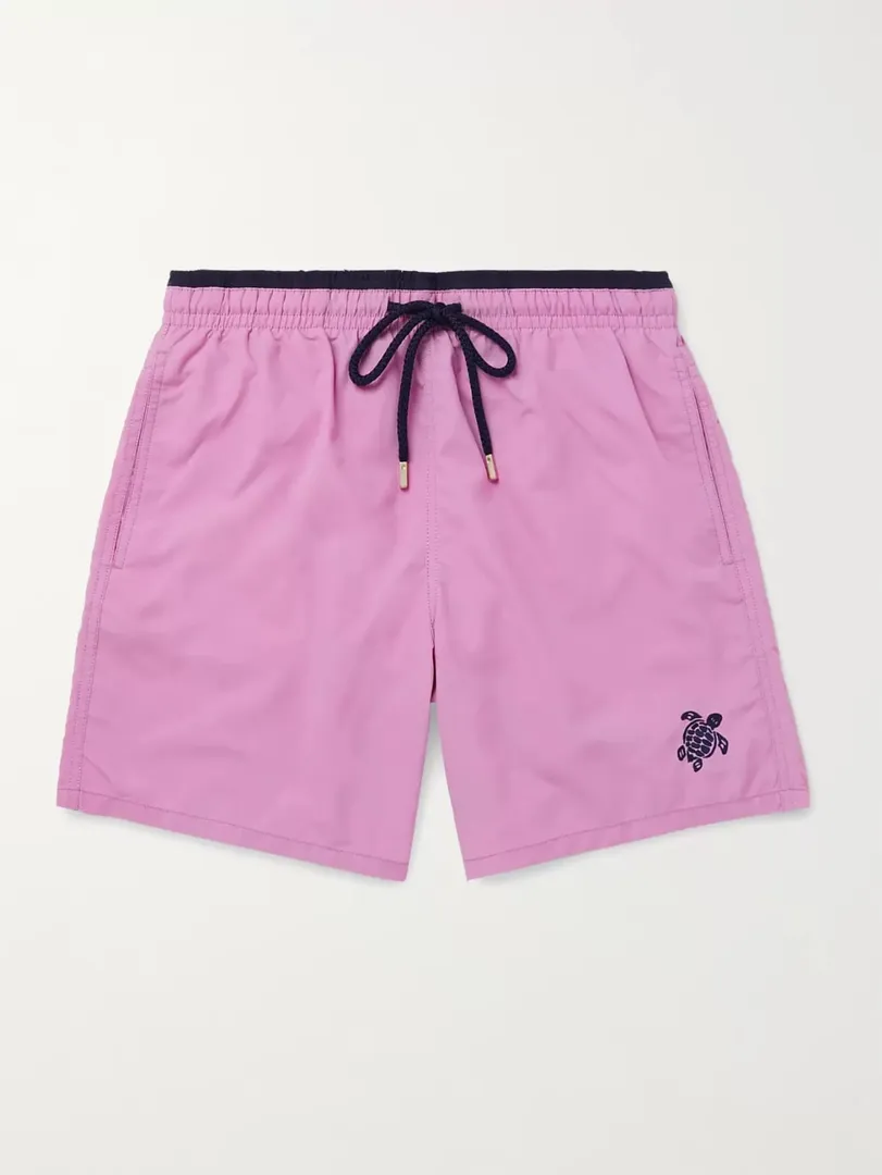Vilebrequin- Moka Mid-Length Embroidered Swim Shorts