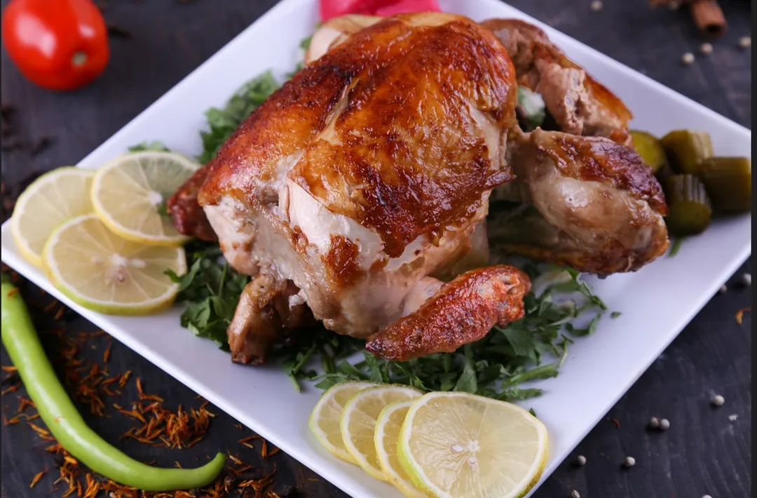 Grilled chicken on a gas grill without the need