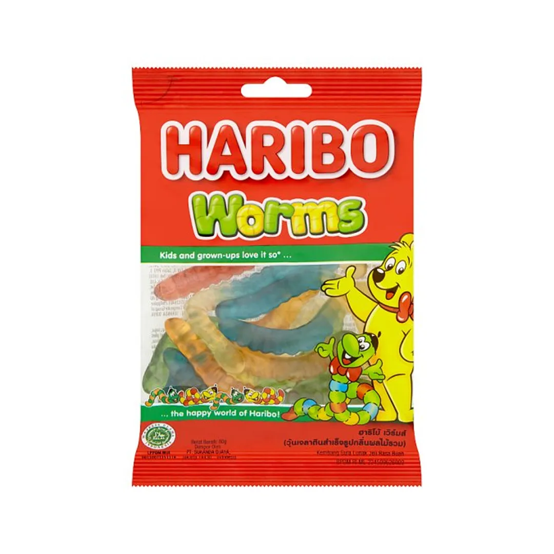 Haribo Wormz Gummy Bag 80g
