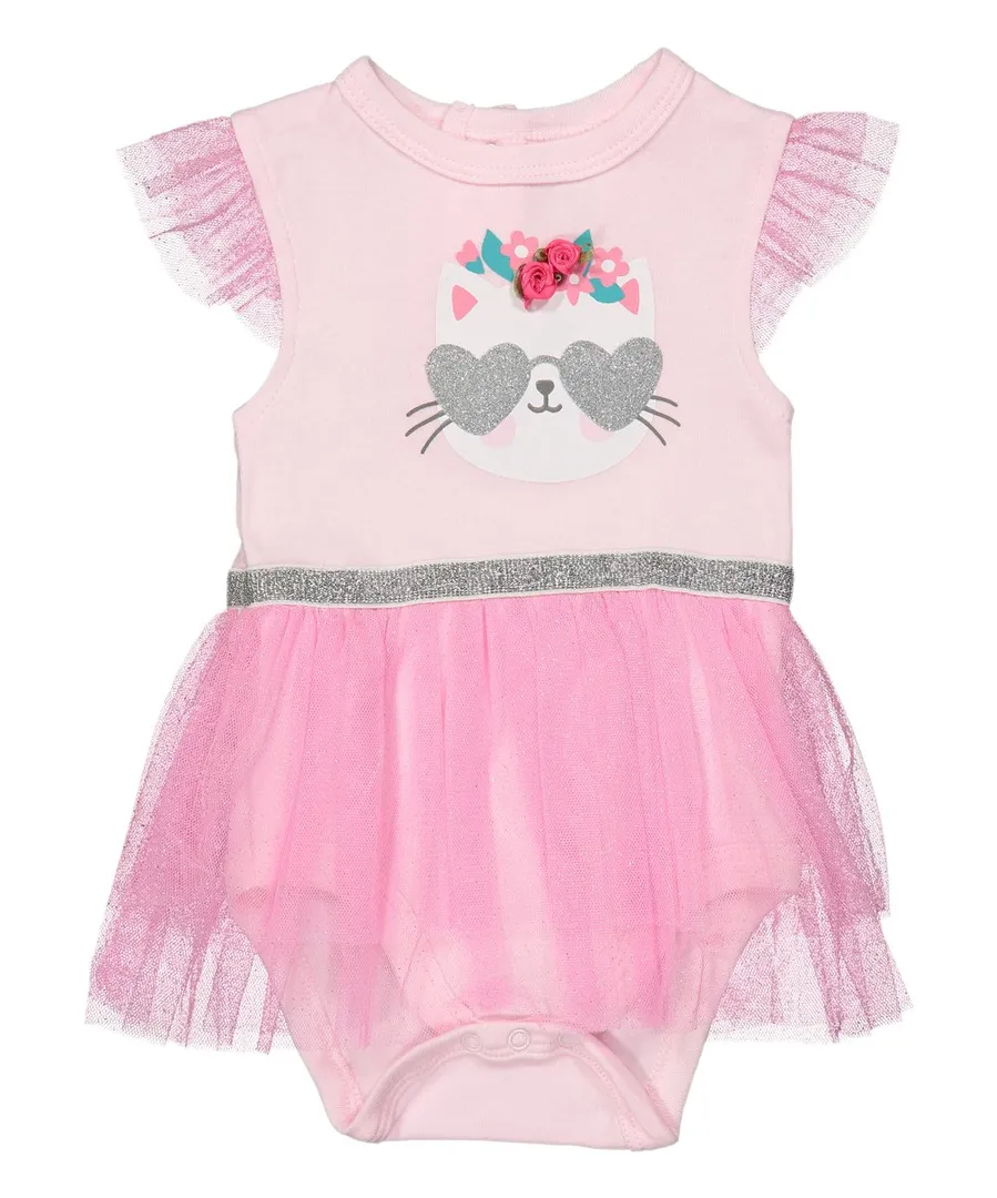 Cat Angel-Sleeve Tutu Bodysuit