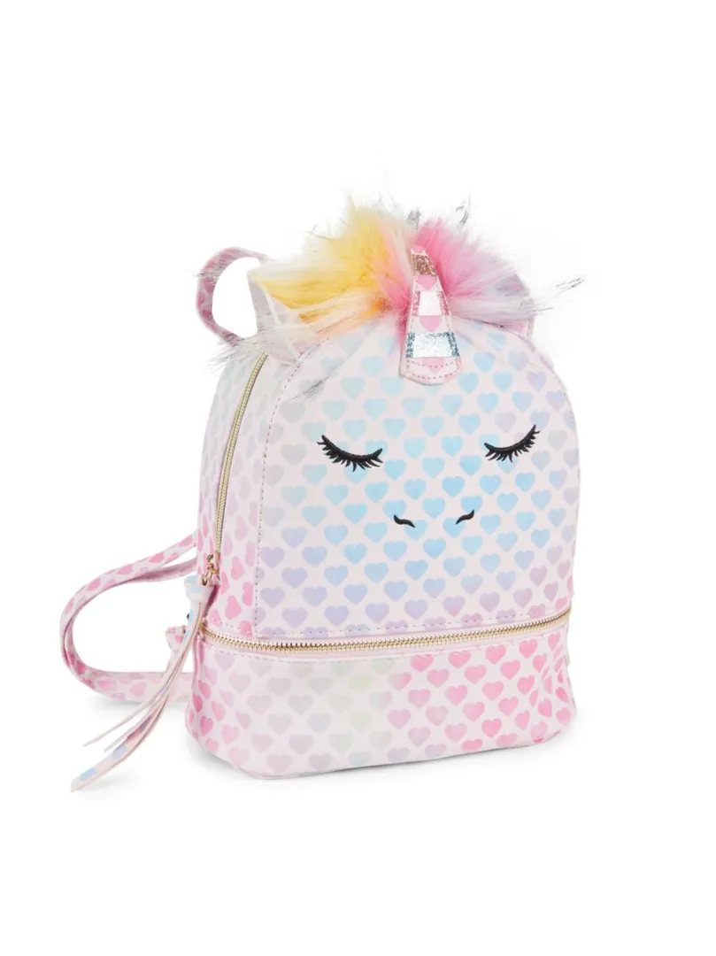 Kid’s Unicorn Faux Fur-Trim Backpack - Available 2 Colors