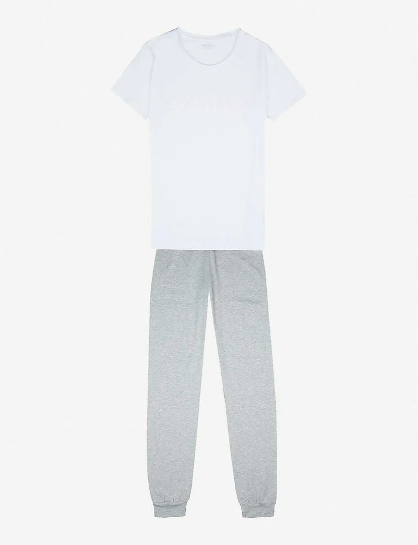 Logo Print Cotton Stretch Pajama Set