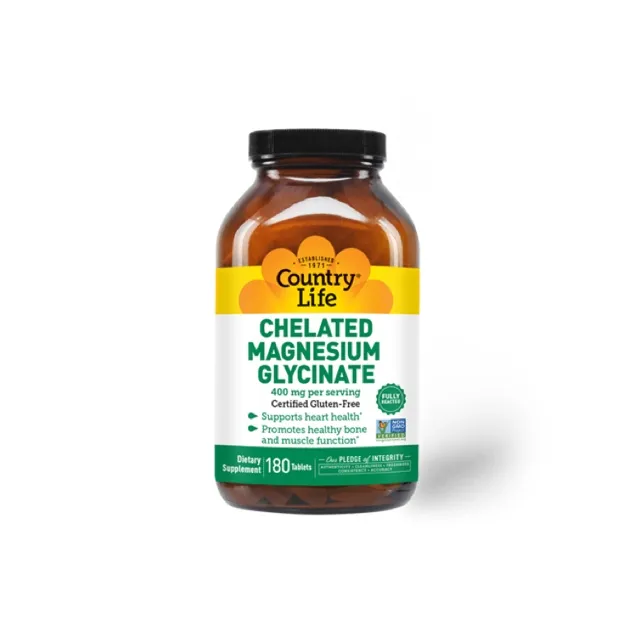 Countrylife chelated magnesium glycinate 400mg,90tab