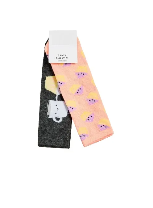 Cupcake 2 Pairs Printed Socks