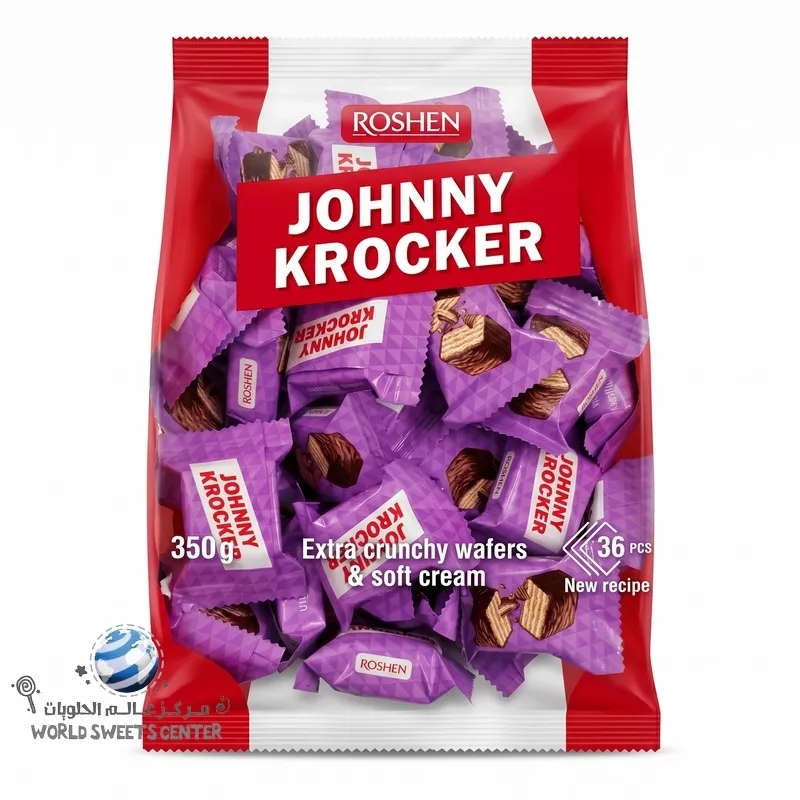 Roshen Johnny Krocker Wafer with Milk Cream filling (36 Pieces)