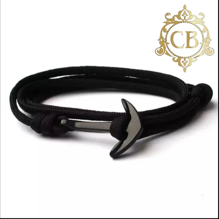 Anchor Black Bracelet
