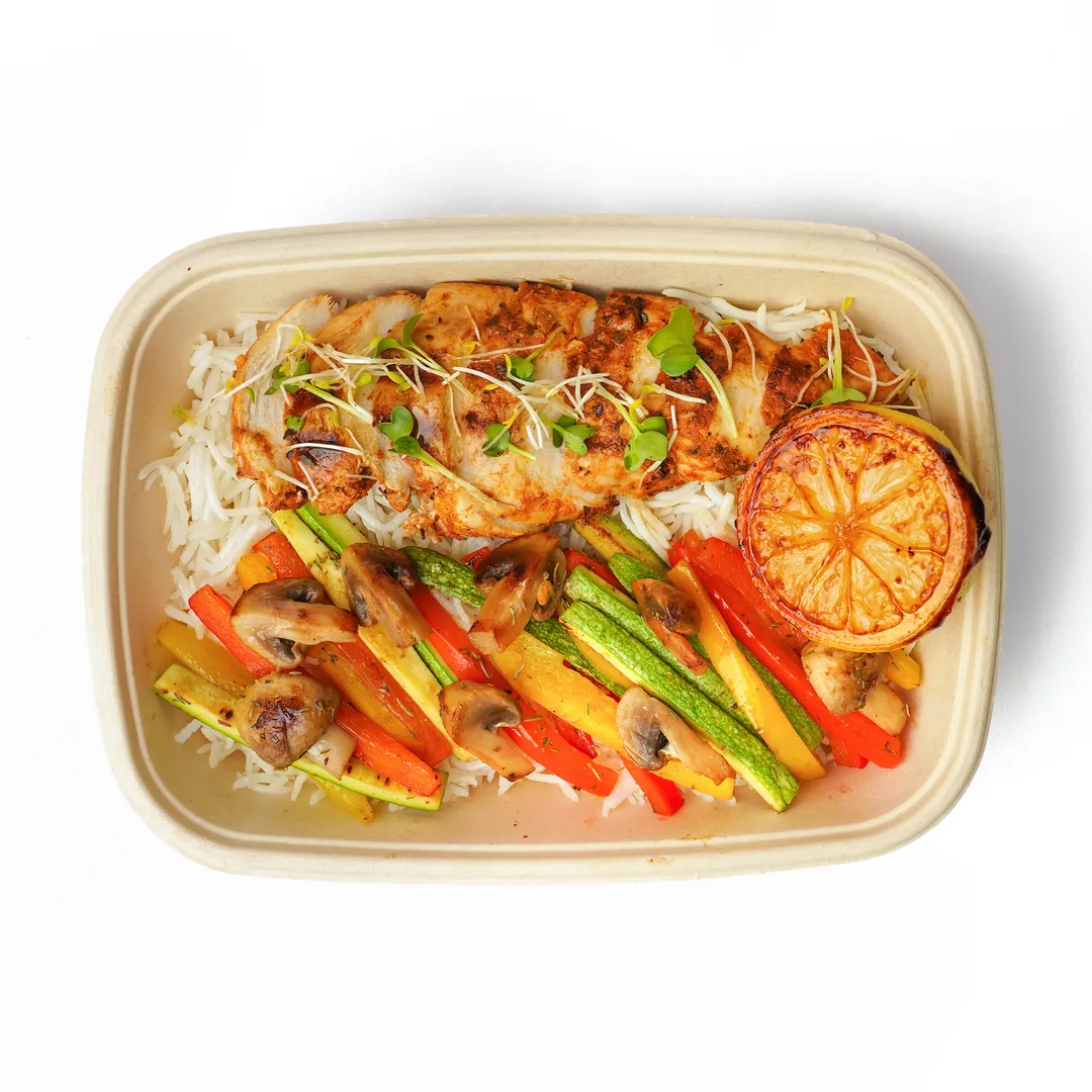 Grilled Chicken With Vegetables.