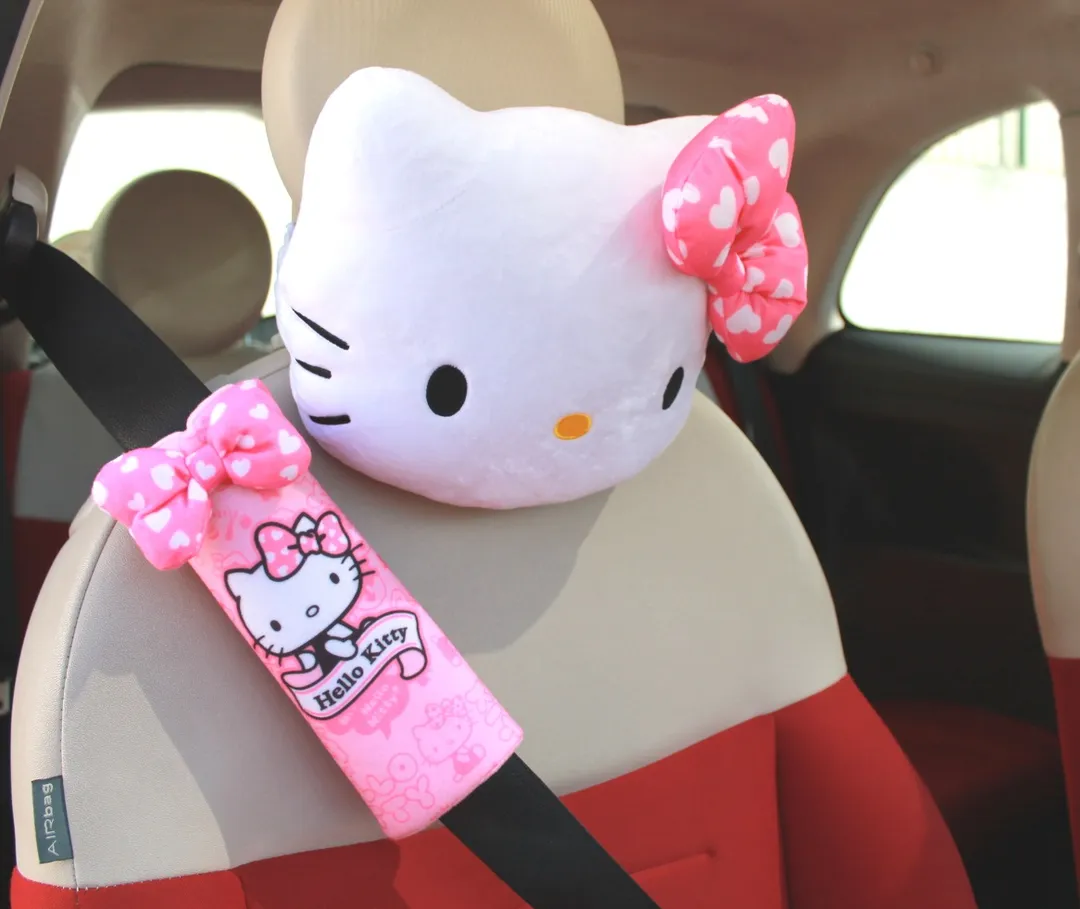 Hello Kitty Seat Belt Pillow Car