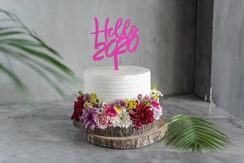 Garden Wood Cake with NEW YEAR Stick