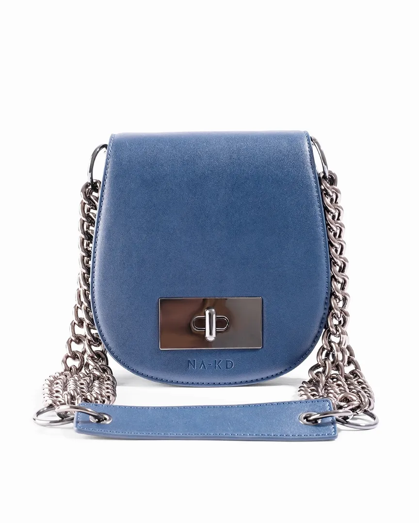 Layered Chain Bag - Navy