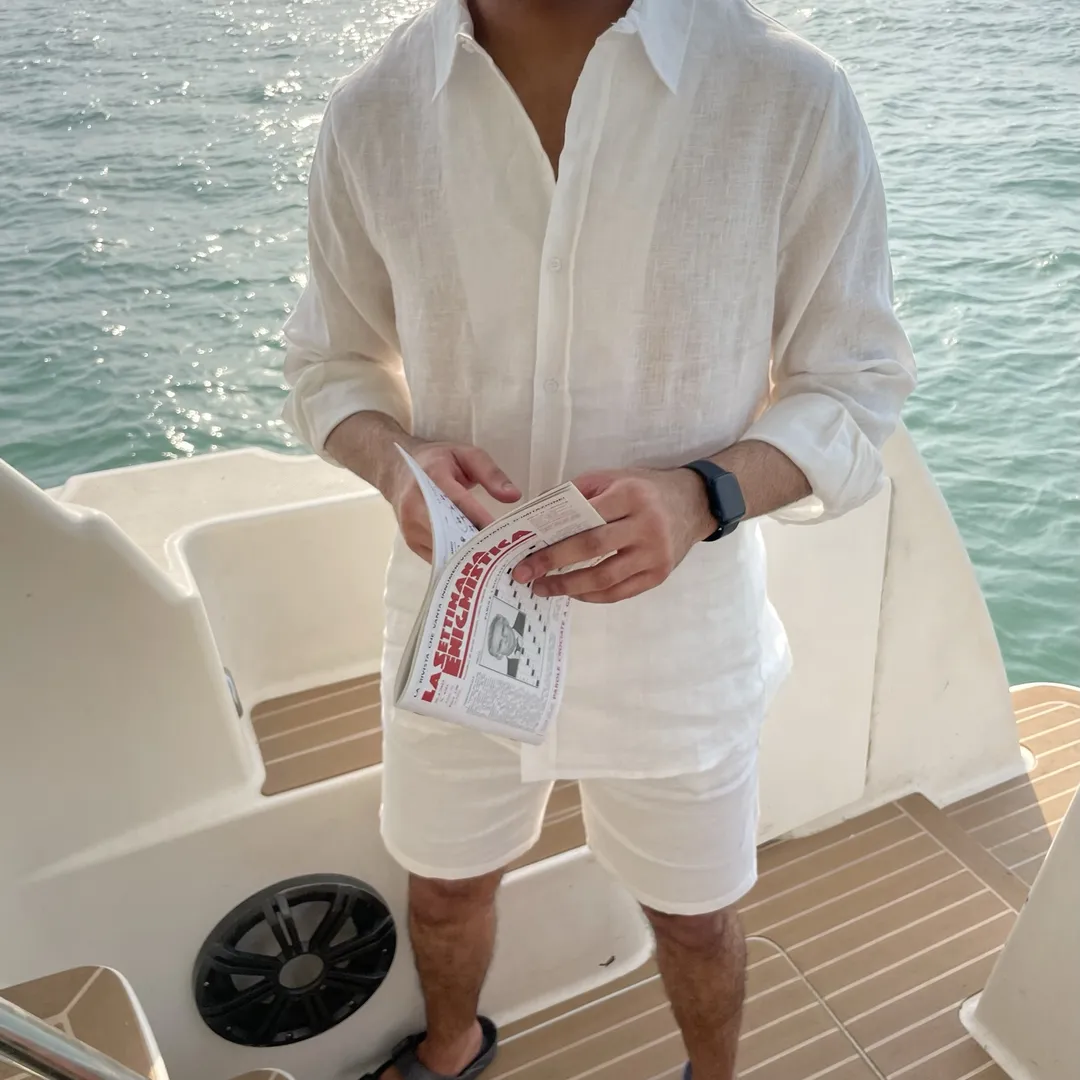 Linen Shirt Long Sleeve (White)