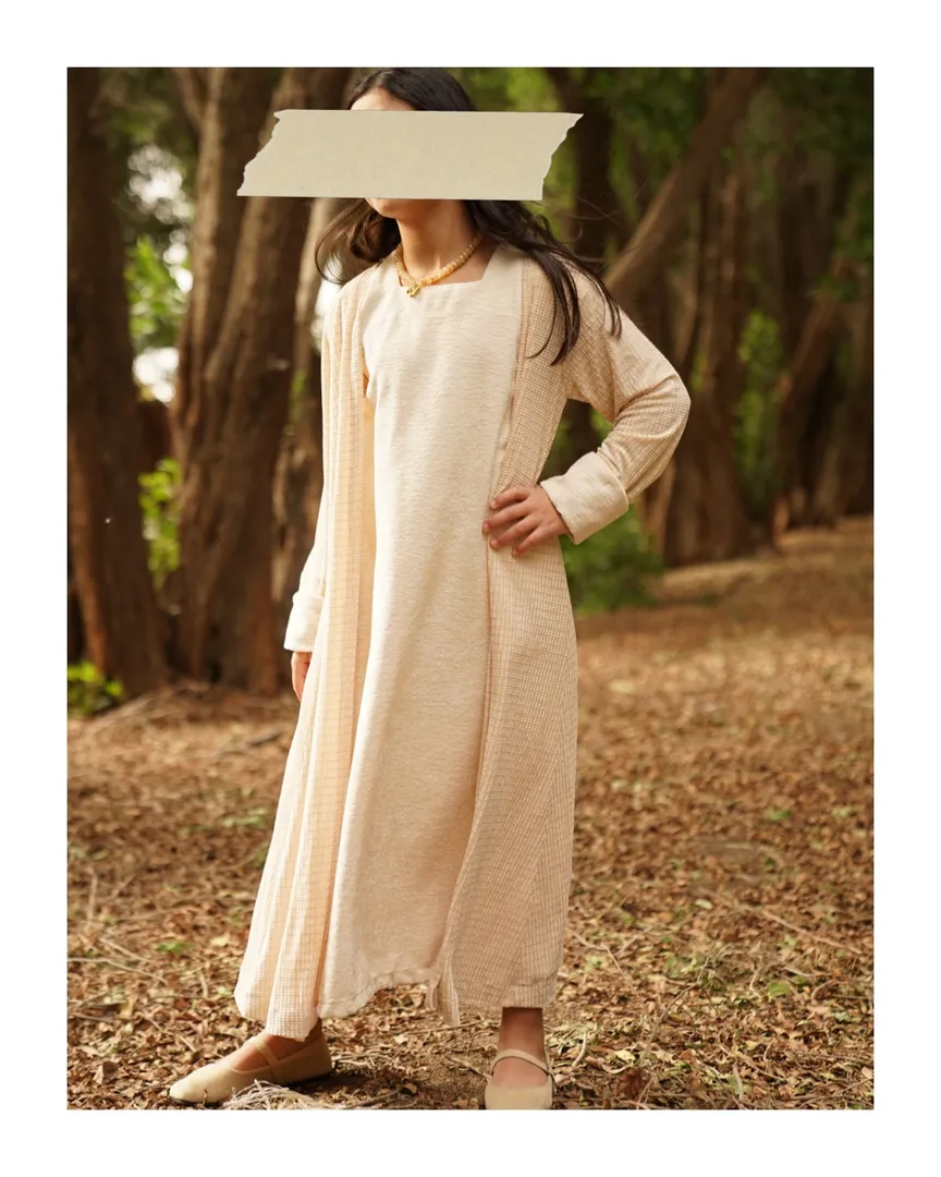 Textured Velvet Set- Ivory