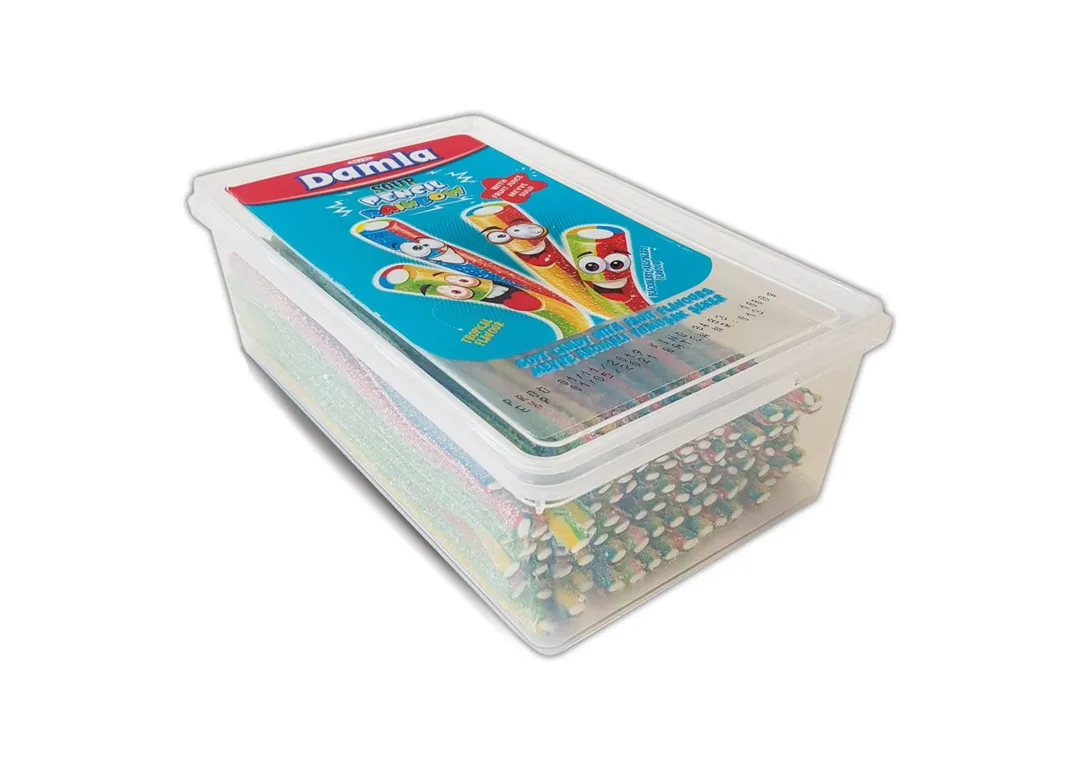 Tayas Damla Turkish Sour Fruit Rainbow Pencil Licorice Candy 1kg
