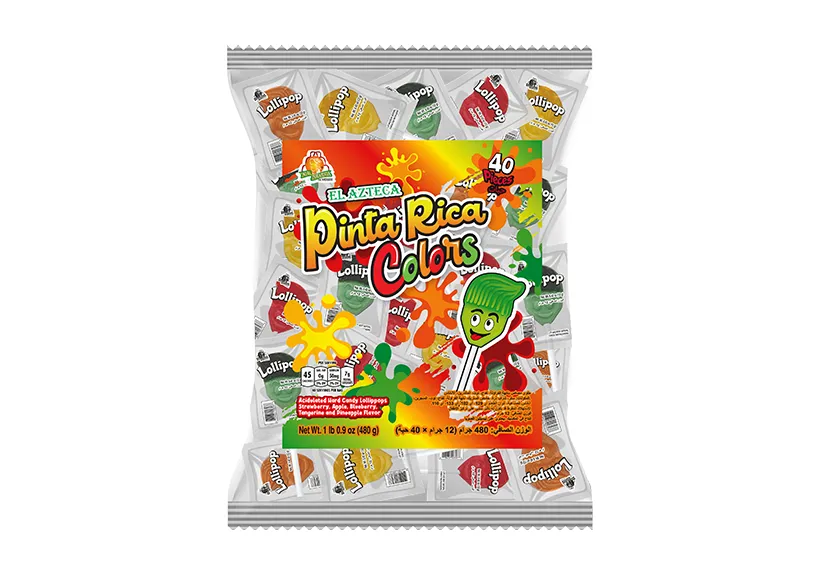 El Azteca The Original Assorted flavored Lollipops in bag 40 Pieces x 12gr