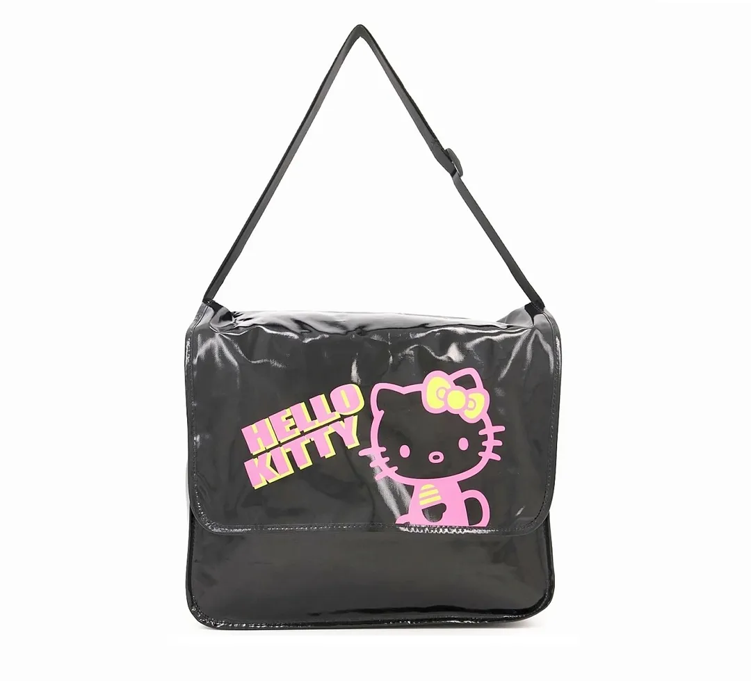 Hello Kitty Graphic Messenger Bag - Black