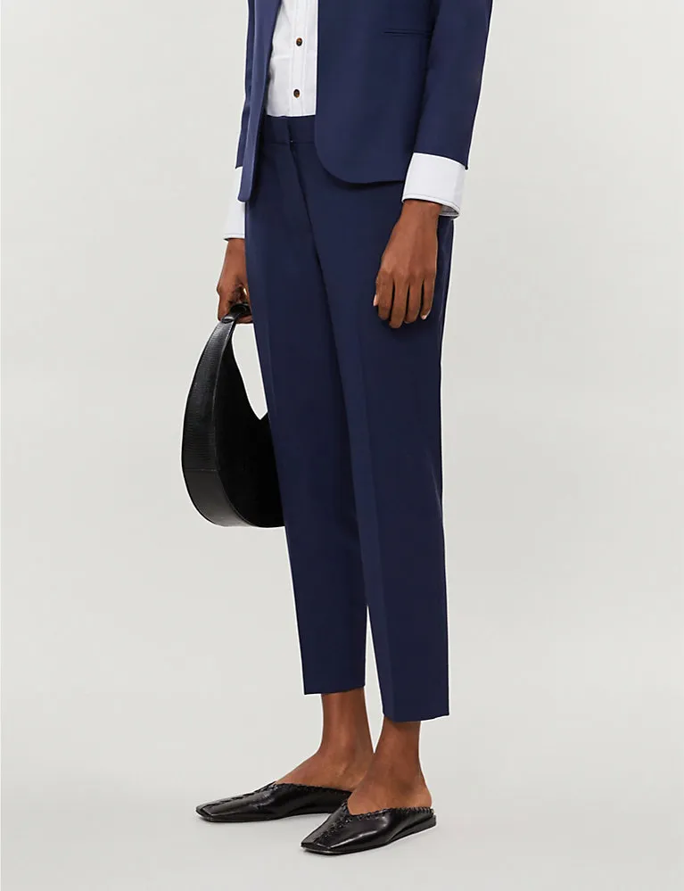 Theorytreeca Cropped Stretch-Wool Tapered Trousers