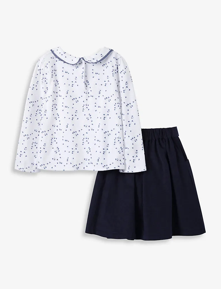 The Little White Company Blair Floral Top And Skirt Set 1-6 Years