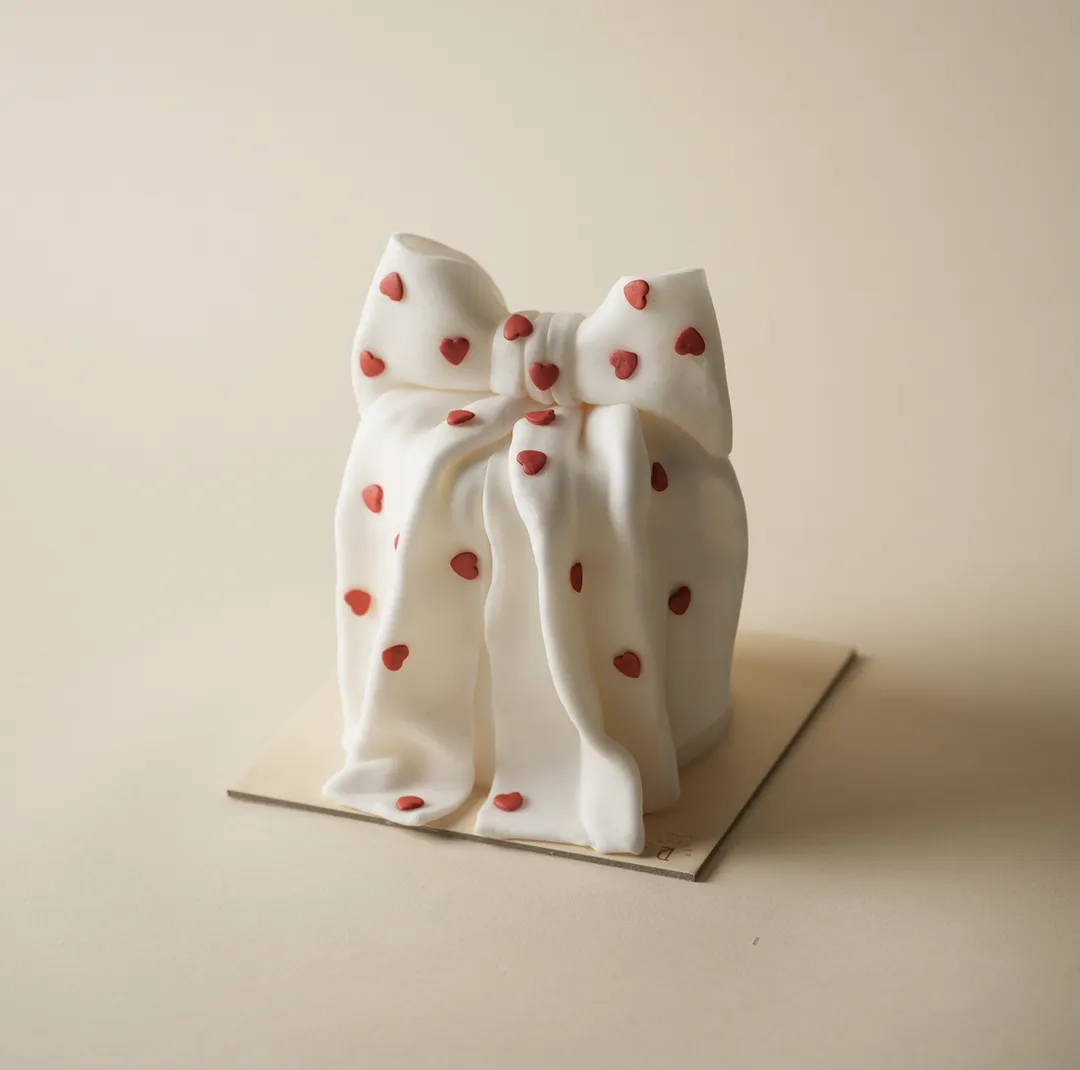 Love ribbon white cake 4inch mix chocolate vanilla